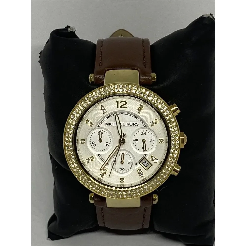 Michael Kors Parker MK-5354 Women's Brown Leather Analog Dial Quartz Watch VK445